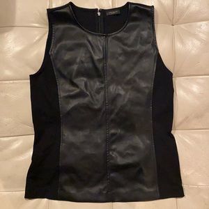 Ann Taylor Faux Leather/ Knit Tank